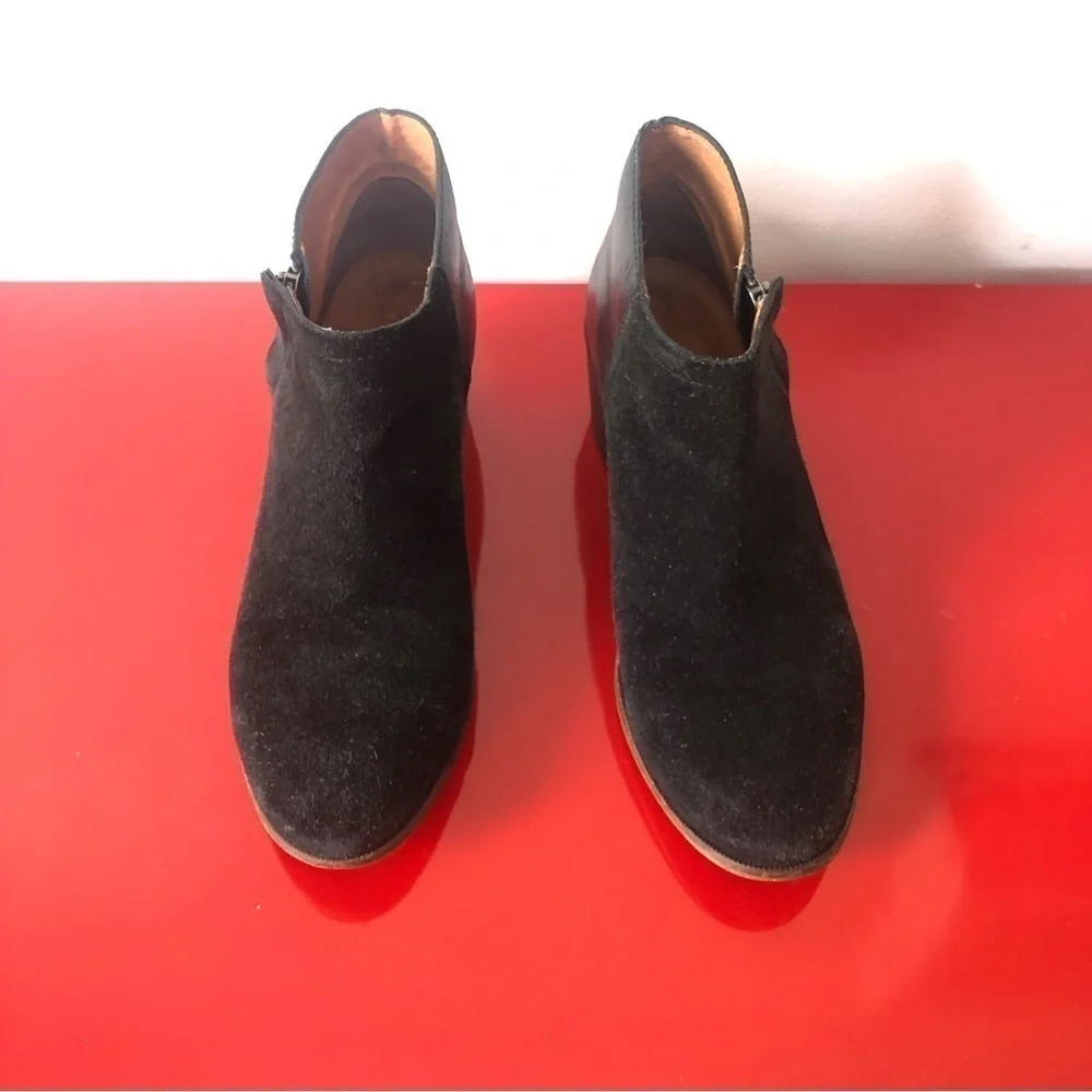 Madewell Cait Leather Suede Side Zip Ankle Bootie